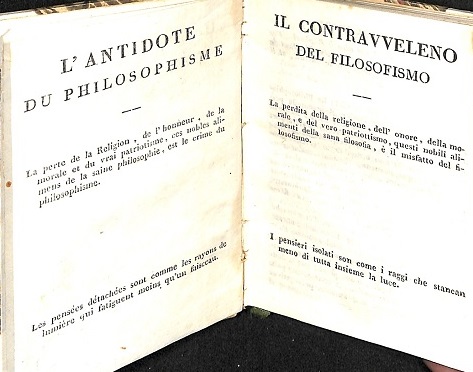 Il contravveleno del filosofismo... L'antidote du philosophisme...